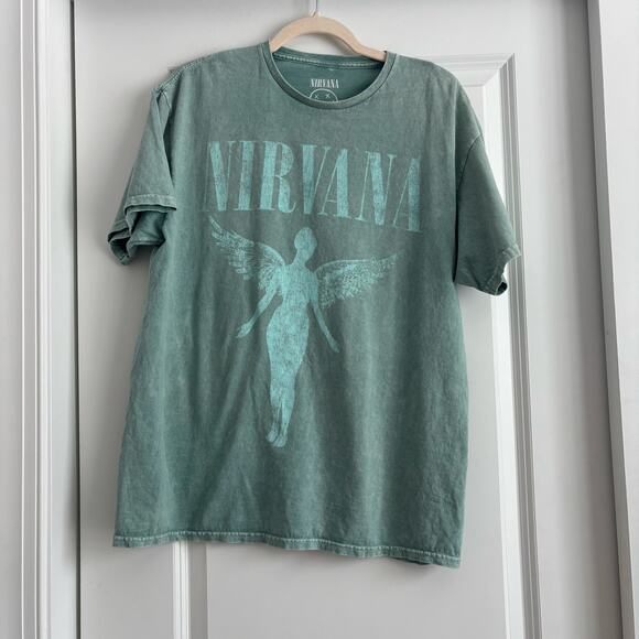Nirvana "In Utero" Album Cover Graphic T-shirt Acid Wash Grunge Rock Sz M/L - Picture 1 of 8